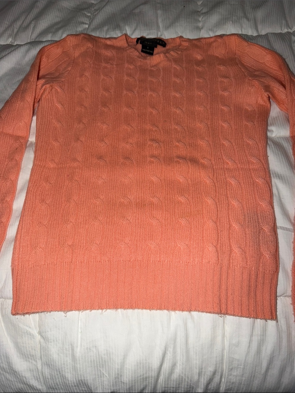 Ralph Lauren Black Label Pale Orange Slimfit Cable Cashmere sweater